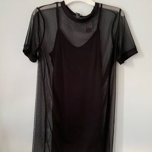 Forever 21 black Mesh T-Shirt mini dress size M